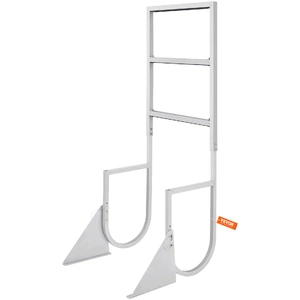 VEVOR Dock Ladder, Flip-Up 3 Steps, 159 kg Load Capacity, Aluminum Alloy Pontoon Boat Ladder with 50.8 mm Wide Step & Nonslip Rubber Mat, Easy to Inst