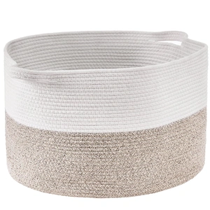 VEVOR Cotton Rope Storage Basket 87L Woven Blanket Basket 20 x 20 x 14 in