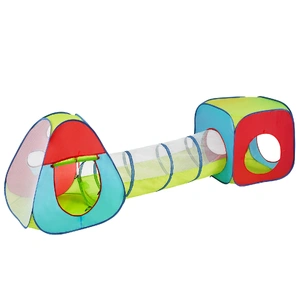 VEVOR 3 in 1 Kids Play Tent with Tunnel for Boys, Girls, Babies and Toddlers, Indoor/Outdoor Pop Up Playhouse with Carrying Bag & Banding Straps as Bi