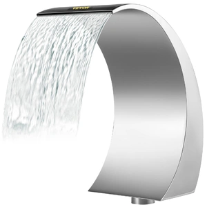 VEVOR Stainless Steel Pool Fountain 17.7 x 11.8 x 23.6 inches Pool Fountain Silver Pool Fountains for In Ground Pools Garden Outdoor Waterfalls Sheer 