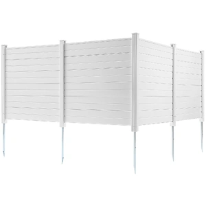 VEVOR Outdoor Privacy Screens, 50" W x 50" H Air Conditioner Fence, Pool Equipment Enclosure, Horizontal Vinyl Privacy Fence, Perfect to Enclose Trash
