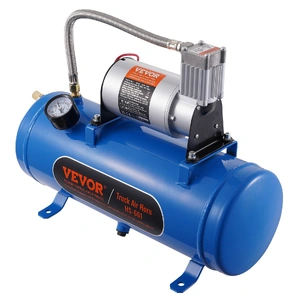 VEVOR 12V Air Compressor with Tank 1.6 Gallon/6 L, Train Horn Air Compressor, 120 psi Working Pressure Onboard Air Compressor System for Train Air Hor