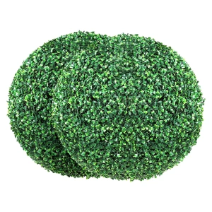 VEVOR Artificial Topiaries Boxwood Trees, (2 Pieces), Ball-Shape Faux Topiaries Plant, All-year Green Feaux Plant Decorative Balls for Backyard, Balco
