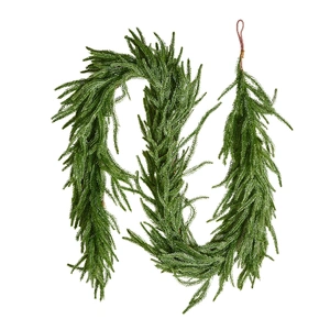 Christmas Garland, 1828 mm Realistic Norfolk Pine Garland, Evergreen Real Touch Artificial Faux Greenery Garlands, for Holiday Indoor Outdoor Xmas Dec
