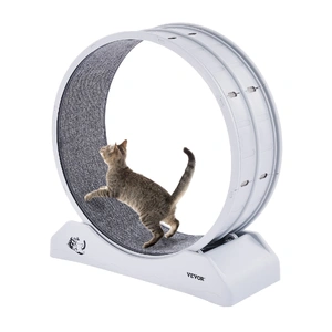 Cat Exercise Wheel, 31.5 in, Large Cat Running Wheel with Secure Brake & Carpeted Runway, Quiet Operation Cat Treadmill, Indoor Cats Exerciser Wheel f