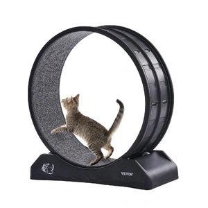 Cat Exercise Wheel, 31.5 in, Large Cat Running Wheel with Secure Brake & Carpeted Runway, Quiet Operation Cat Treadmill, Indoor Cats Exerciser Wheel f