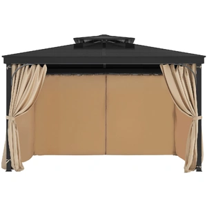 VEVOR Gazebo Curtains Outdoor, 12' x 10' x 7.3' Gazebos, 4-Panel Sidewall Gazebo Privacy Curtains with Zippers, Outdoor Curtain Replacement for Patio 