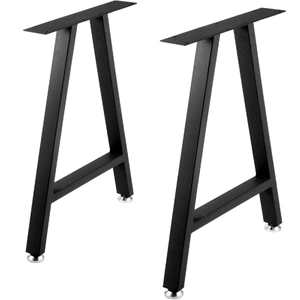 VEVOR Metal Table Legs 28 x 17.7 inch A-Shaped Desk Legs Set of 2 Heavy Duty Bench Legs with Polyurethane Coating, Furniture Legs with Floor Protector