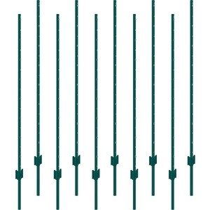 VEVOR 5 Feet Fence Post 10 Pack T-Post Heavy Duty Metal Fence Posts Green
