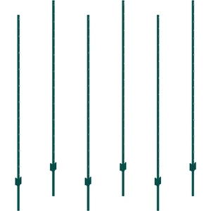 VEVOR 6 Feet Fence Post 6 Pack T-Post Heavy Duty Metal Fence Posts Green