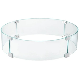 VEVOR Fire Pit Wind Guard, Glass Flame Guard, Round Glass Shield, 1/4-Inch Thick Fire Table, Clear Tempered Glass Flame Guard, Aluminum Alloy Feet for