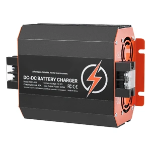 12V 40A DC to DC Battery Charger, 500W, On-Board Battery Charger for Lead-Acid, Lithium, AGM, GEL, and Flooded Batteries, Smart Multi-Stage Charging, 
