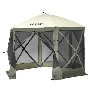 Pop Up Gazebo Tent, Pop-Up Screen Tent 6 Sided Canopy Sun Shelter with 6 Removable Privacy Wind Cloths & Mesh Windows, 10x10FT Quick Set Screen Tent w