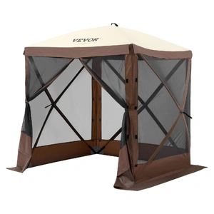 VEVOR Pop Up Gazebo Tent, Pop-Up Screen Tent 4 Sided Canopy Sun Shelter with 4 Removable Privacy Wind Cloths & Mesh Windows, 6x6FT Quick Set Screen Te