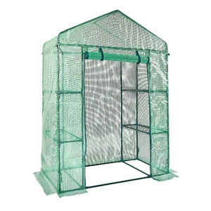 VEVOR Walk-in Green House, 4.6 x 2.4 x  6.7 ft  Greenhouse with Shelves, Set Up in Minutes, High Strength PE Cover with Doors & Windows and Steel Fram