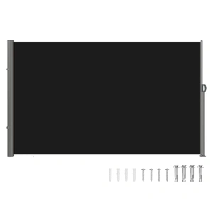 VEVOR Retractable Side Awning, 160X300cm Aluminum Outdoor Privacy Screen, 280g Polyester Water-proof Retractable Patio Screen, UV 30+ Room Divider Win