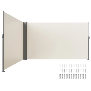 VEVOR Retractable Side Awning, 180X600cm Aluminum Outdoor Privacy Screen, 280g Polyester Water-proof Retractable Patio Screen, UV 30+ Room Divider Win