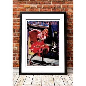 Cyndi Lauper ‚ÄòShe‚Äôs So Unusual‚Äô In Store Promotional Poster 1983 - Framed A2