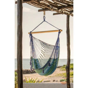 Mayan Legacy Extra Large Outdoor Cotton Mexican Hammock Chair in Caribe Colour