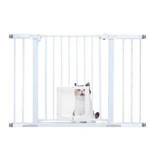 Alston 76cm Tall Baby Pet Security Gate Safety Adjustable Width with Cat Door for House Doorways Stairs Guard Extension Part Width 12cm/24cm Wall Moun