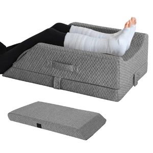Leg Wedge Ergonomic Booster 3-Height Adjustable Memory Foam Leg Support Pillow with Washable Cover for Ankle Foot Rest Surgery Recovery and Pain Relie