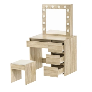 Dressing Table Stool Set Makeup Mirror Led