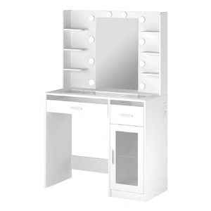 Vanity Desk Makeup Mirror Storage Dressing Table
