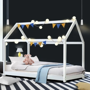 Euston Wooden Bed Frame Single Size Mattress Base Pine Timber Platform White
