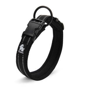  Heavy Duty Reflective Dog Collar - Black, L
