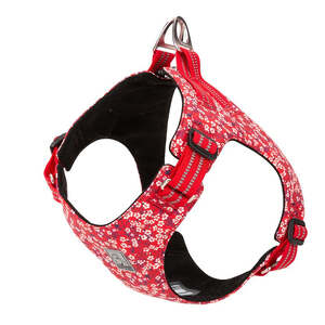  Floral Doggy Harness - Red, 3XS