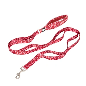  Floral Multi Handle Dog Lead - Red, M