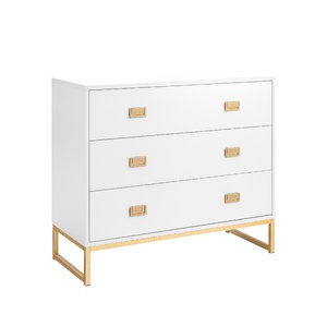 Amara Chest of Drawers Tallboy Dresser in White Gold