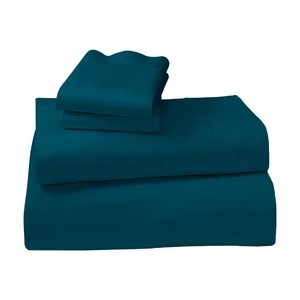 1000 Thread Count Cotton Rich Double Bed Sheet Set 4 Piece, Soft Feel Microfibre Blend, Solid C