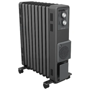 Oil Free 2.4kW Column Heater w/ Thermostat and Turbo Fan in Black