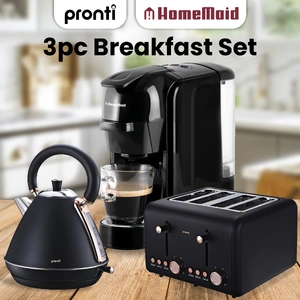 3-in-1 Breakfast Set Kettle, 4-Slice Toaster and Coffee Machine Applianc