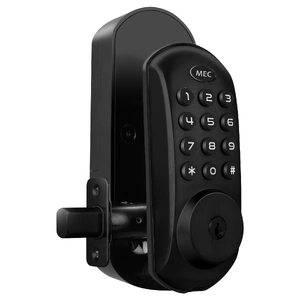 Digital Motorised Smart Lock 20 User Codes Auto-Lock Backlit Keypad Matte Black
