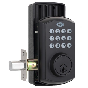 Digital Motorised Smart Lock 50 User Codes Auto-Lock Backlit Keypad Matte Black