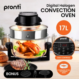 17L Digital Family Turbo Convection Oven Broiler Cooker - Black