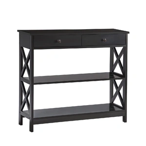 Eloise Cross Console Table in Black