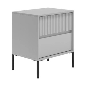 Hans Fluted 2-Drawer Bedside Table - Grey