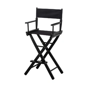 Black Tall Directors Chair Beech Wood Frame with Canvas Seat