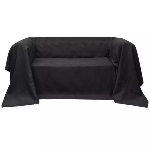 Micro-suede Couch Slipcover Anthracite 270 x 350 cm