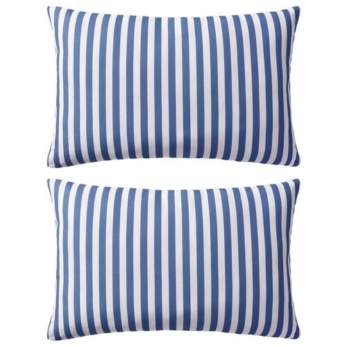 Outdoor Pillows 2 pcs Stripe Print 60x40 cm Navy