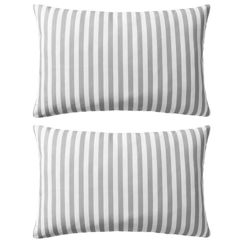 Outdoor Pillows 2 pcs Stripe Print 60x40 cm Grey