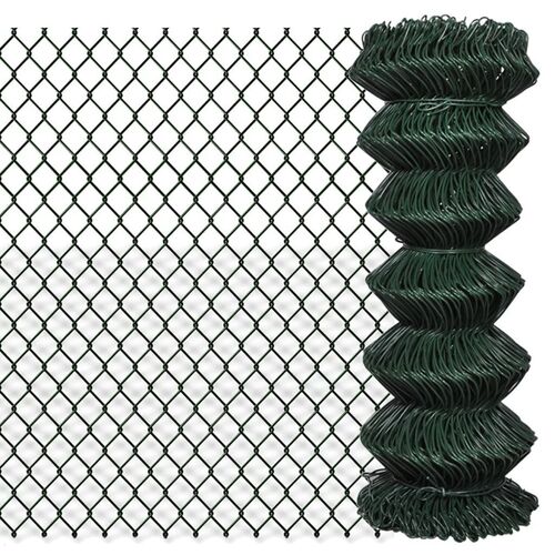 Chain Link Fence Steel 1x15 m Green