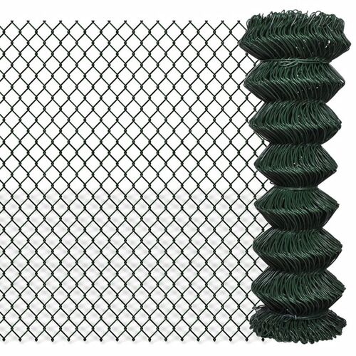 140345 Chain Link Fence Steel 1,25x15 m Green