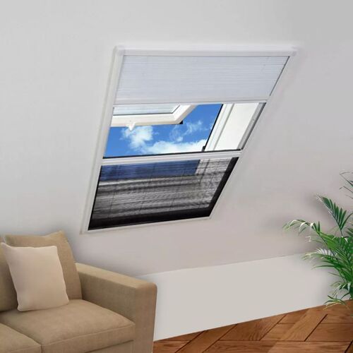 Insect Plisse Screen Window Aluminium 160 x 110 cm with Shade