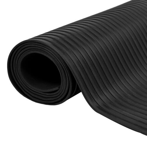 Rubber Floor Mat Anti-Slip 2 x 1 m Broad Ribbed