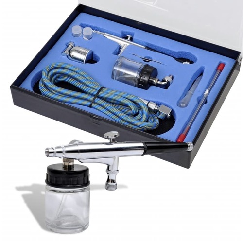 Airbrush Set with Glass Jar 0.2 / 0.3 / 0.5 mm Nozzles