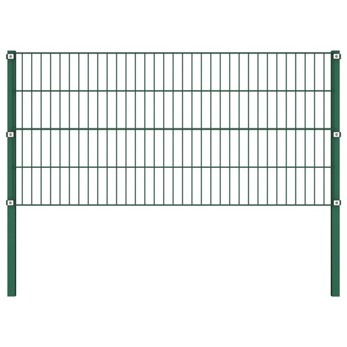 Fence Panel with Posts Iron 1.7 m Green